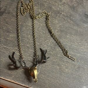 Mafia Stag Deer Skull & Antler Pendant‎ Necklace